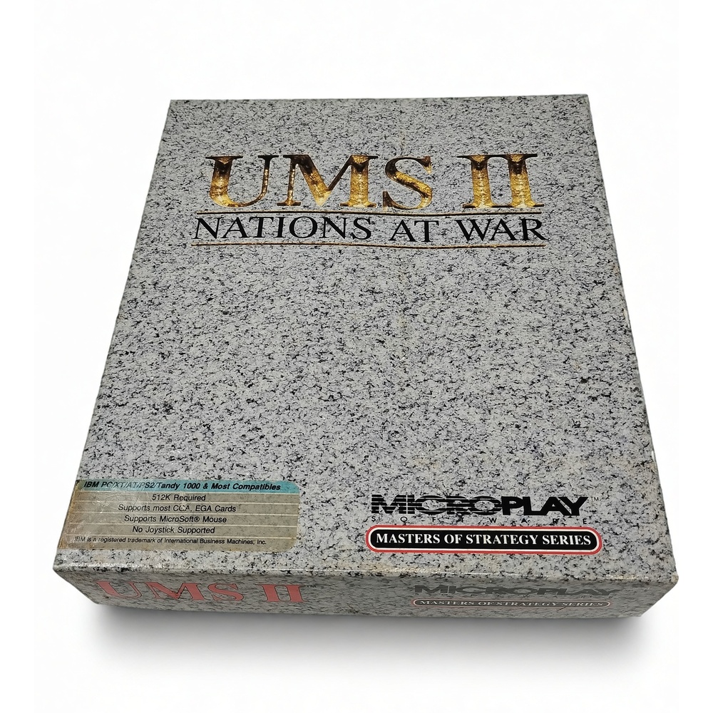 Vintage 90s MicroPlay UMS II Nations At War PC Game Big Box DOS Strategy Sim